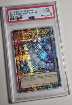 2025 YU-GI-OH! Blue Eyes White Dragon RA04-EN002 QCR PSA 10 - Image 2