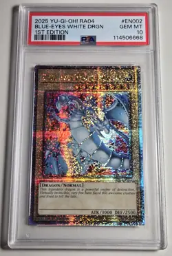 2025 YU-GI-OH! Blue Eyes White Dragon RA04-EN002 QCR PSA 10 - Image 4