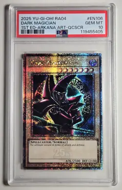 2025 YU-GI-OH! QUARTER CENTURY STAMPEDE Dark Magician QCR RA04-EN106 QCSR PSA 10 - Image 1