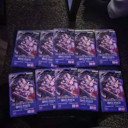 LOT of (10) OP-14 Sleeved Booster Packs Of One Piece TCG The Azure Sea's Seven - Image 1