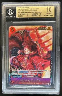 2023 One Piece New Era Monkey D Luffy 1st Ann Special Alt Art #ST01-012 BGS 10 - Image 1