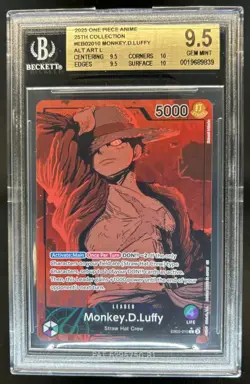 2025 One Piece Anime 25th Monkey D. Luffy Alternate Art #EB02-010 BGS 9.5 - Image 1
