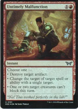 MTG: Duskmourn: House of Horror: Foil Untimely Malfunction: LP Condition - Image 1