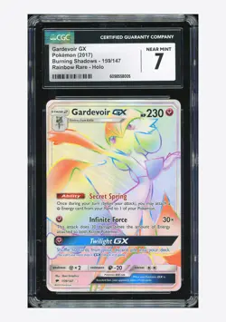 Pokemon CGC 7 Gardevoir GX Secret Rare 2017 159/147 Burning Shadows English - Image 1