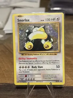 Snorlax XY179 Black Star Promo Holo Pokemon Card LP- Crease XY Promo Rare - Image 1