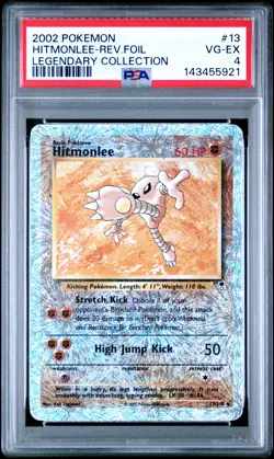 2002 POKEMON LEGENDARY COLLECTION #13 HITMONLEE-REVERSE FOIL PSA 4 - Image 1
