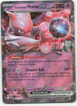 Team Rocket's Mewtwo ex - 081/182 Rare Holo SV10: Destined Rivals NM Pokemon - Image 1