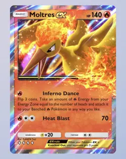 Moltres ex ♢♢♢♢ Pokemon TCGP TCG Pocket English ENG Digital Trading Card - Image 1