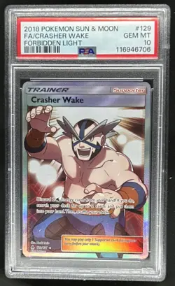 2018 Pokemon Sun & Moon Forbidden Light Crasher Wake #129/131 PSA 10 - Image 1