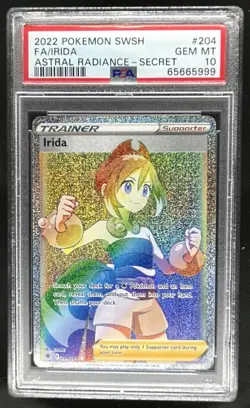 2022 Pokemon SWSH Astral Radiance Irida Secret Rare #204/189 PSA 10 - Image 1
