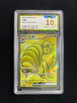 2025 Pokemon TCG S-Chinese 151C Ninetales ex 178/151 SR Full Art PGS 10 LU57 - Image 1