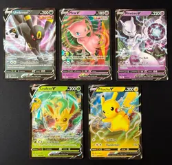 Pokemon TCG - V Lot - Umbreon V, Mew V, Mewtwo V, Leafeon V, Pikachu V - NM - - Image 1
