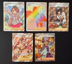 Pokemon TCG - Full Art Trainer Lot - Gloria, Lance, Cara Liss, Mustard, Jacq -NM - Image 1