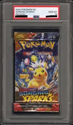 2024 Pokemon EN S&V Surging Sparks Booster Pack Pikachu PSA 10 GEM MINT - Image 1
