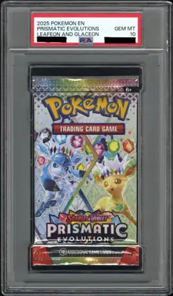 Pokemon S&V Prismatic Evolutions Leafeon & Glaceon Booster Pack PSA 10 Gem Mint - Image 1