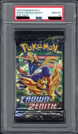 PSA 10 2023 Pokemon Sword and Shield Crown Zenith Foil Pack - Image 1
