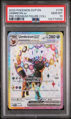 2025 POKEMON PRISMATIC EVOLUTIONS PREMIUM FIGURE COLLECTION UMBREON EX PSA 10 - Image 1