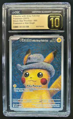 2023 Pikachu With Grey Felt Hat Van Gogh Pokemon Promo #085 CGC 10 Pristine - Image 1