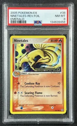 NINETALES PSA 8 2005 POKEMON EX #38/106 REVERSE FOIL EMERALD 458 - Image 1