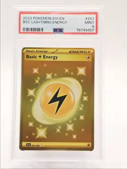 BASIC LIGHTNING ENERGY 2023 POKEMON S&V HYPER RARE 257/198 PSA 9 Q4444 - Image 1