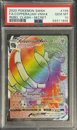 POKEMON COPPERAJAH VMAX 2020 SWORD & SHIELD REBEL CLASH-SECRET #199 FA PSA 10 - Image 1