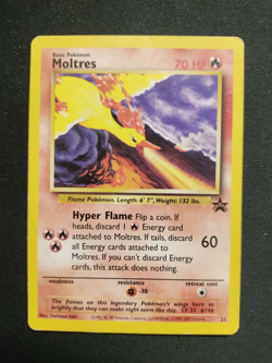Moltres 21 Black Star Promo Pokemon Card DMG Damaged Vintage WOTC 2000 Rare - Image 1