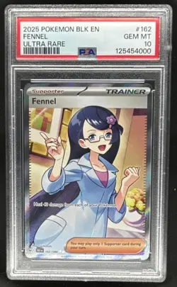 2025 Pokemon Black Bolt Fennel Ultra Rare #162/086 PSA 10 - Image 1