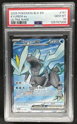 2025 Pokemon Black Bolt Kyurem ex Ultra Rare #157/086 PSA 10 - Image 1