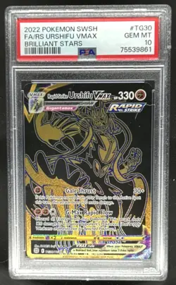 2022 Pokemon SWSH Rapid Strike Urshifu VM Trainer Gallery #TG30/TG30 PSA 10 - Image 1