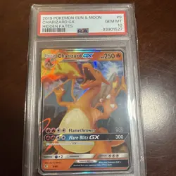2019 HOLO POKEMON SUN & MOON HIDDEN FATES #9 CHARIZARD GX PSA 10 - Image 1
