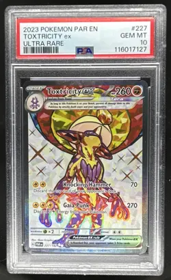 2023 Pokemon SV Paradox Rift Toxtricity ex #227/182 PSA 10 - Image 1