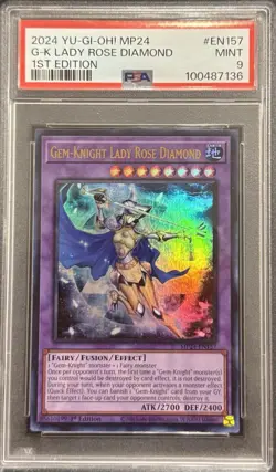 2024 PSA 9 YUGIOH MP24 ULTRA RARE GEM KNIGHT LADY ROSE DIAMOND - Image 1