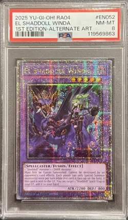 2025 PSA 8 YUGIOH RA04 QCR SECRET RARE EL SHADDOLL WINDA 🔮 - Image 1