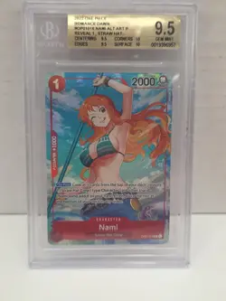 2022 One Piece OP01-Alternate Art #016 Nami Pre-Errata BGS 9.5 GEM MINT - Image 1