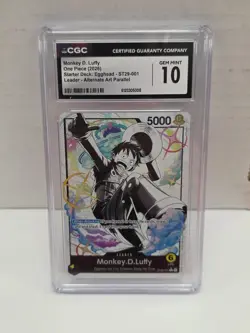 2026 ONE PIECE STARTER DECK ST29-001 MONKEY D. LUFFY ALT LEADER CGC GEM MINT 10 - Image 1
