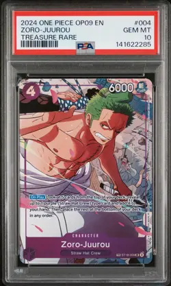 2024 ONE PIECE OP09-EMPERORS IN THE NEW WORLD TREASURE RARE ZORO-JUUROU PSA 10 - Image 1
