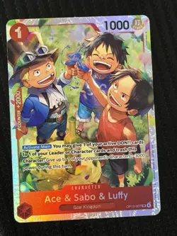 One Piece Ace & Sabo & Luffy OP13-007 Carrying On His Will English - Image 1