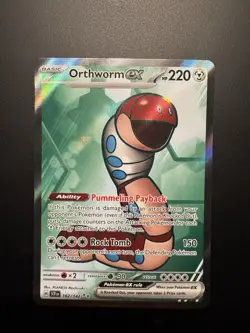 Orthworm EX Stellar Crown Ultra Rare Pokemon TCG Card 162/142 - Image 1