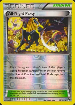 All-Night Party 96/122 Reverse Holo Uncommon XY BREAKpoint Pokemon Card NM - Image 1