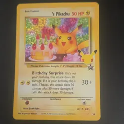 Pokemon Birthday Pikachu Promo Holo 50 HP Basic 24/Promo Card - Image 1