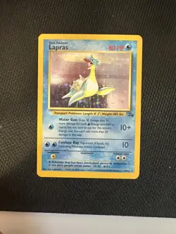 Pokemon TCG Lapras Fossil Holo Rare Card 10/62 Vintage + Lapras 25/62 Fossil NM - Image 3