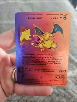 X2 Charizard Gold Foil Fan Art Vinyl Textured Collector Cards 4/102 X2 - Image 2