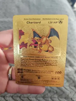 X2 Charizard Gold Foil Fan Art Vinyl Textured Collector Cards 4/102 X2 - Image 4