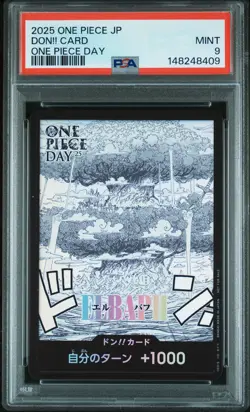 2025 ONE PIECE JAPANESE PROMOS ONE PIECE DAY DON!! CARD PSA 9 - Image 1