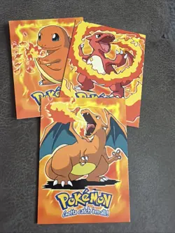 Topps Charizard Charmeleon & Charmander Pokemon Cards 1999 Non Holo NM - Image 1