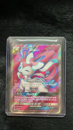 Pokemon Sylveon GX Full Art Holo Fairy Stage 1 140/145 Card TCG English - Image 1