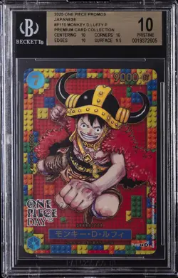 2025 ONE PIECE PROMOS JPN PREMIUM CARD COLLECTION #P110 MONKEY.D.LUFFY P BGS 10 - Image 1