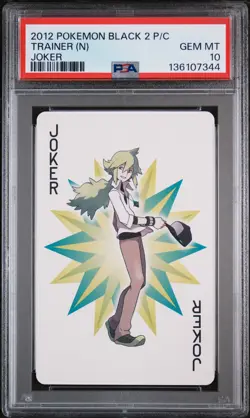 2012 POKEMON BLACK 2 PLAYING CARDS JOKER TRAINER (N) PSA 10 - Image 1