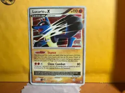 Lucario LV.X 122/123 Mysterious Treasures Holo Pokemon Card - Image 1