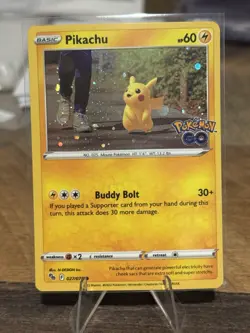 Pikachu 027/078 Holo Pokemon GO Set MINT Pokemon Card Pikachu GO Holo - Image 1
